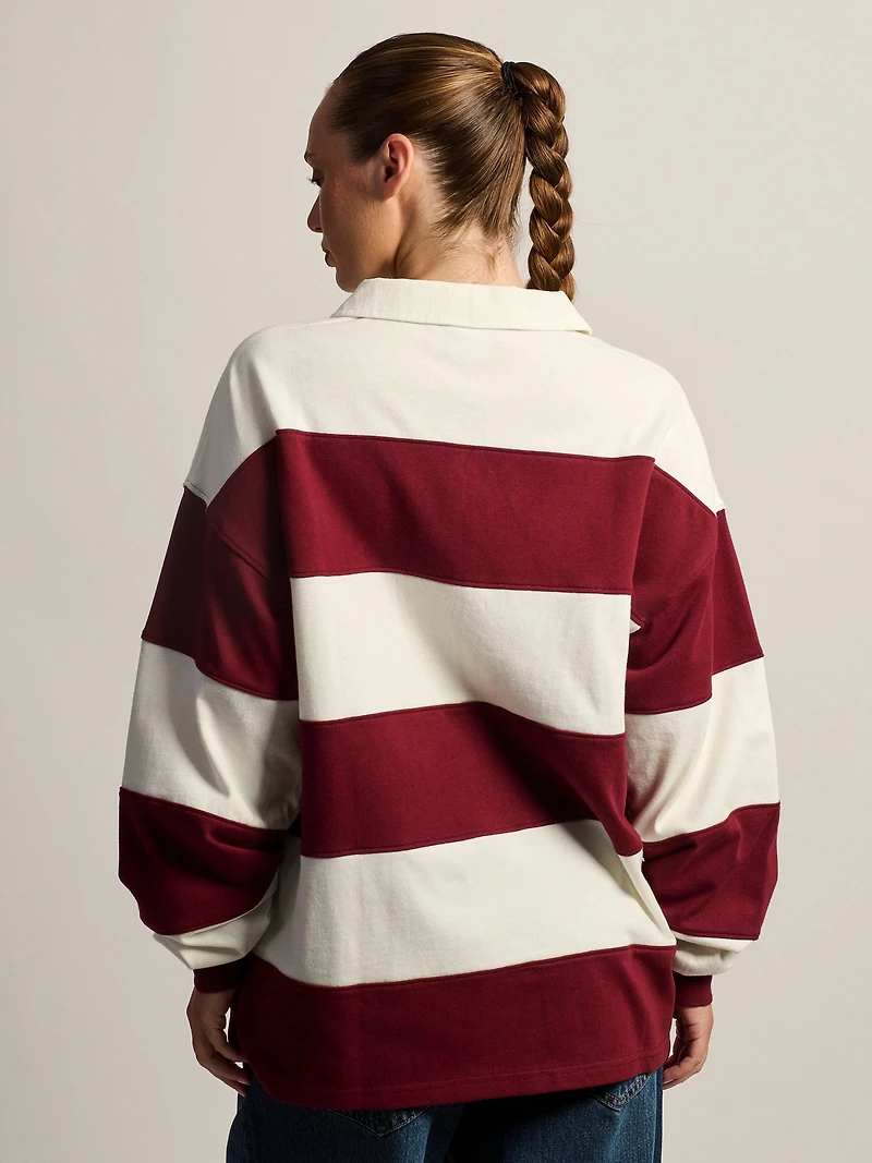HARLOW RORY RUGBY LONG SLEEVE - BURGUNDY