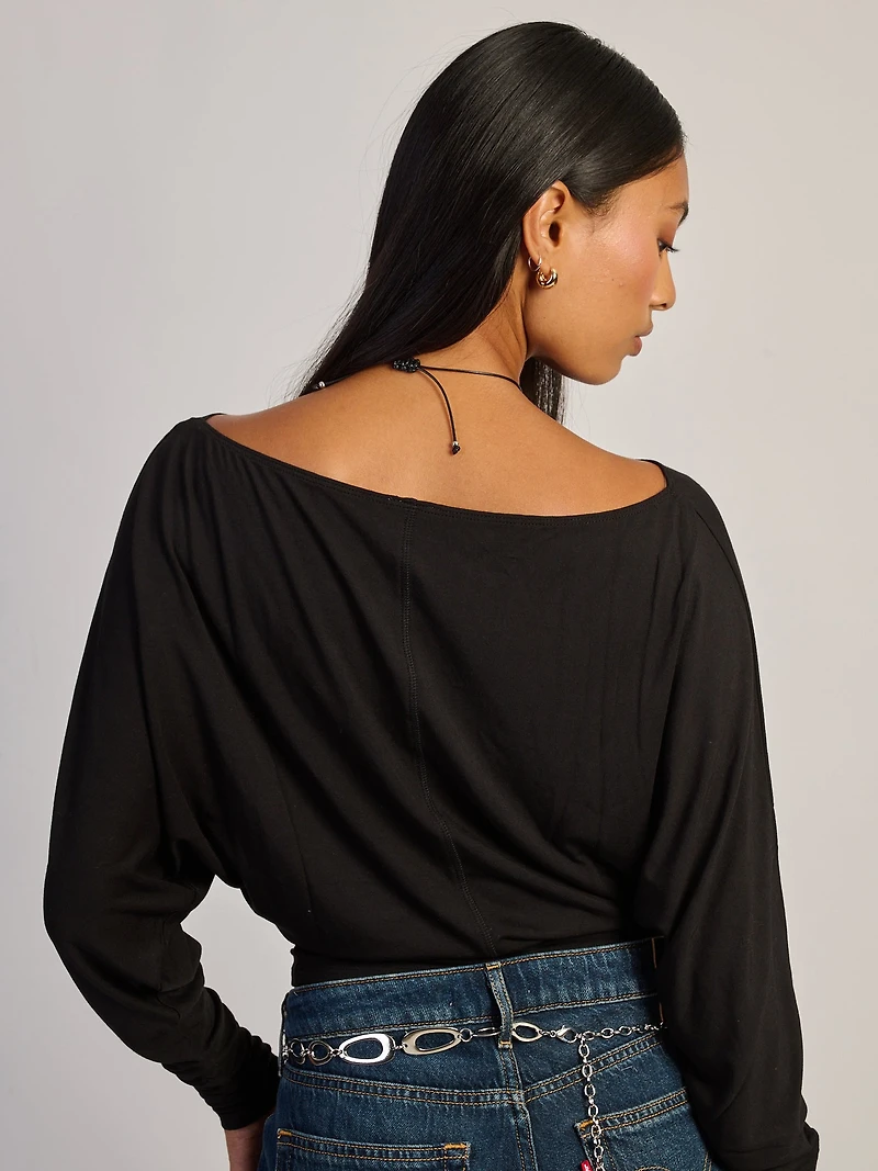 HARLOW SAMI SLOUCH LONG SLEEVE - BLACK
