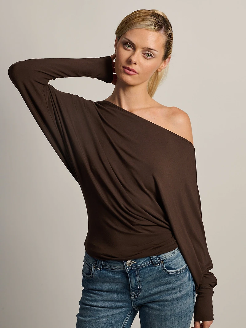 HARLOW SAMI SLOUCH MANCHES LONGUES -MARRON