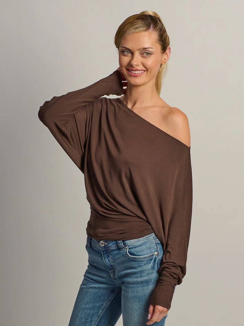 HARLOW SAMI SLOUCH LONG SLEEVE -BROWN