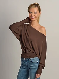 HARLOW SAMI SLOUCH LONG SLEEVE -BROWN
