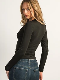 T-SHIRT HARLOW EVELYN LACE MANCHES LONGUES -NOIR