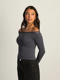 HARLOW SCARLETT LONG SLEEVE - NAVY CLEARANCE