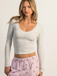 T-SHIRT HARLOW LILAH MANCHES LONGUES -MELANCE