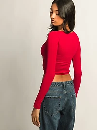 HARLOW SEAMLESS SQUARENECK LONG SLEEVE - PORT