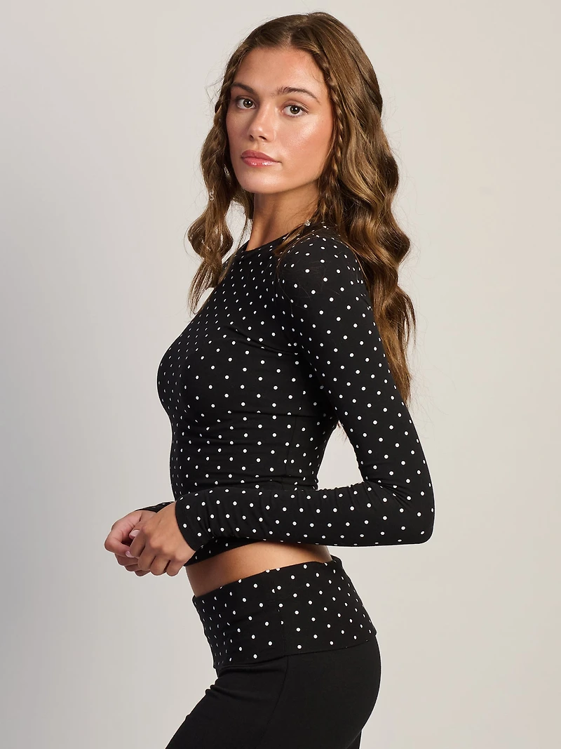 HARLOW KATIE LONG SLEEVE TEE - BLACK/WHITE
