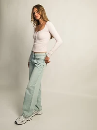 HARLOW DAPHNE LONG SLEEVE HENLEY - PINK