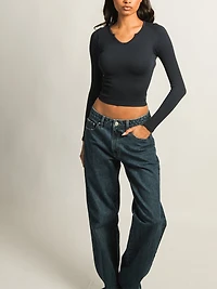 HARLOW HARPER NOTCH LONG SLEEVE TEE