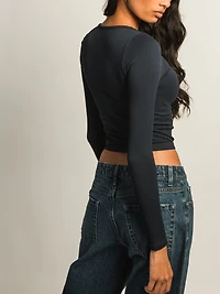 HARLOW HARPER NOTCH LONG SLEEVE TEE