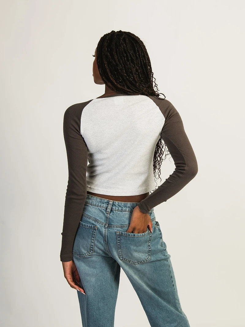 HARLOW BLAIR LONG SLEEVE PRINT RAGLAN - STAR CLEARANCE
