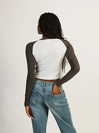 HARLOW BLAIR LONG SLEEVE PRINT RAGLAN - STAR CLEARANCE