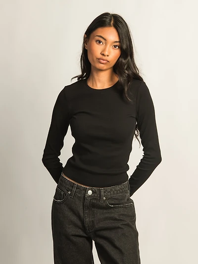 HARLOW ESSENTIAL CREWNECK LONGSLEEVE - BLACK