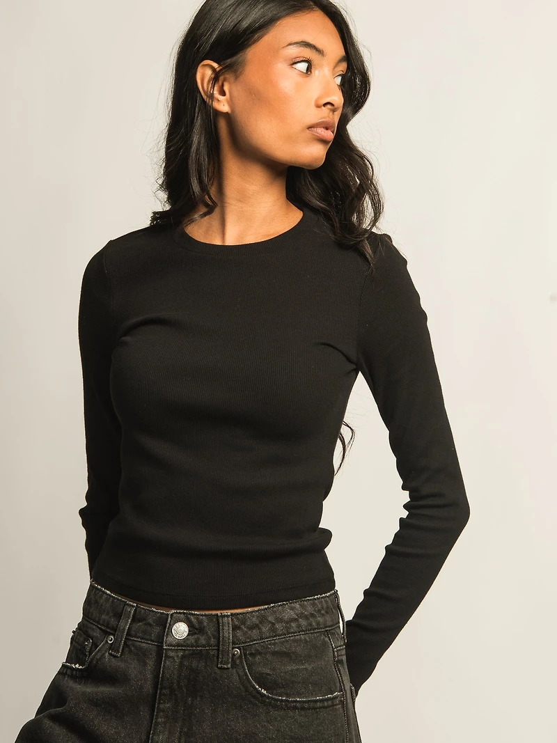 HARLOW ESSENTIAL CREWNECK LONGSLEEVE - BLACK