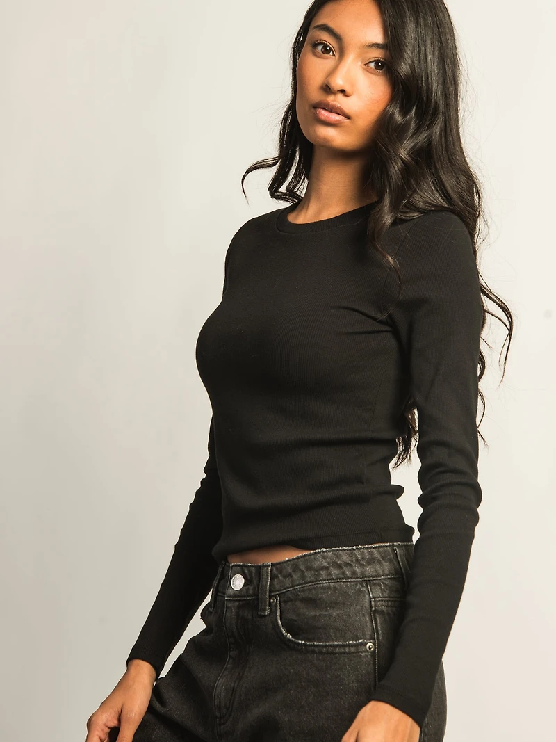 HARLOW ESSENTIAL CREWNECK LONGSLEEVE - BLACK