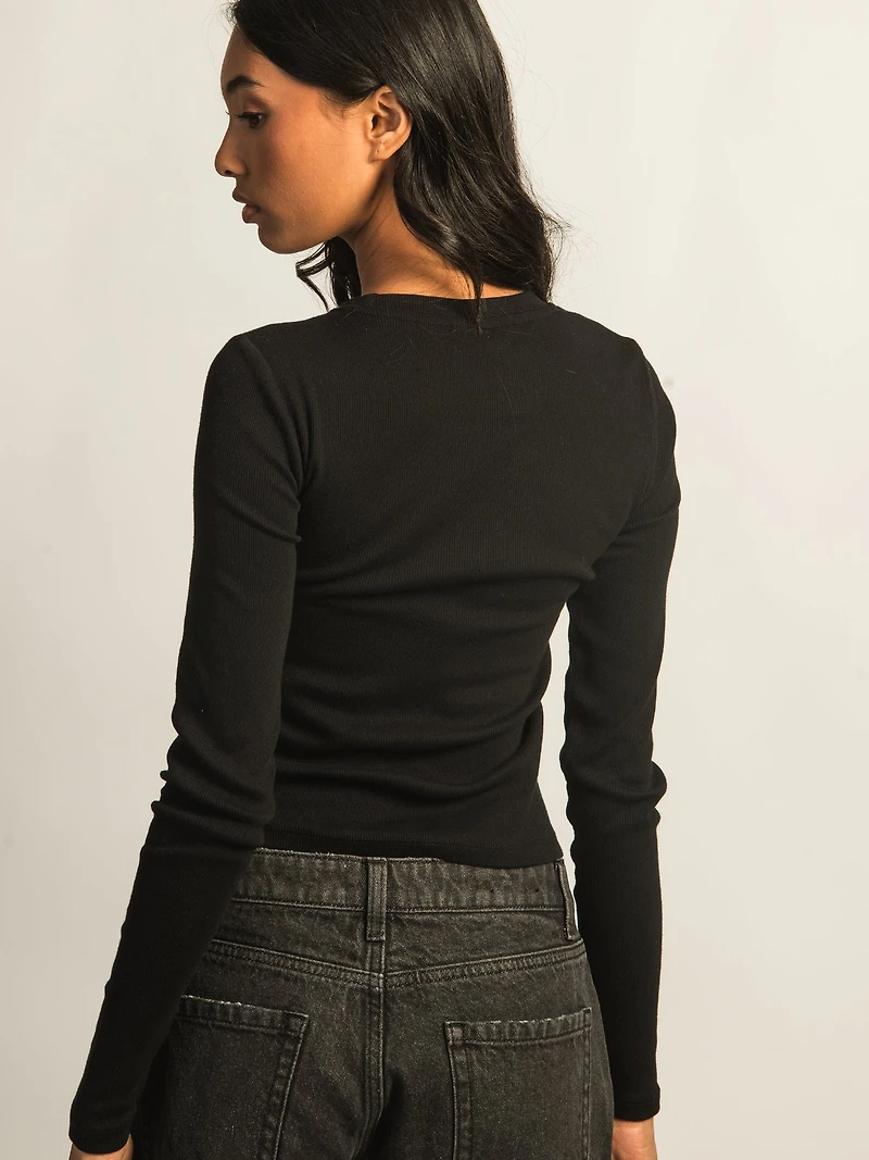 HARLOW ESSENTIAL CREWNECK LONGSLEEVE - BLACK
