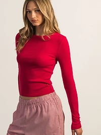 HARLOW ESSENTIAL CREWNECK LONGSLEEVE - PORT