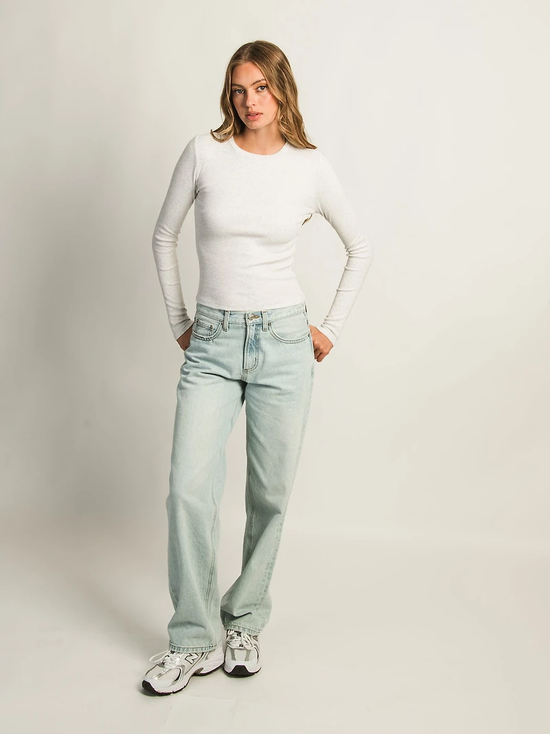 HARLOW ESSENTIAL CREWNECK MELANGE LONGSLEEVE - CLOUD