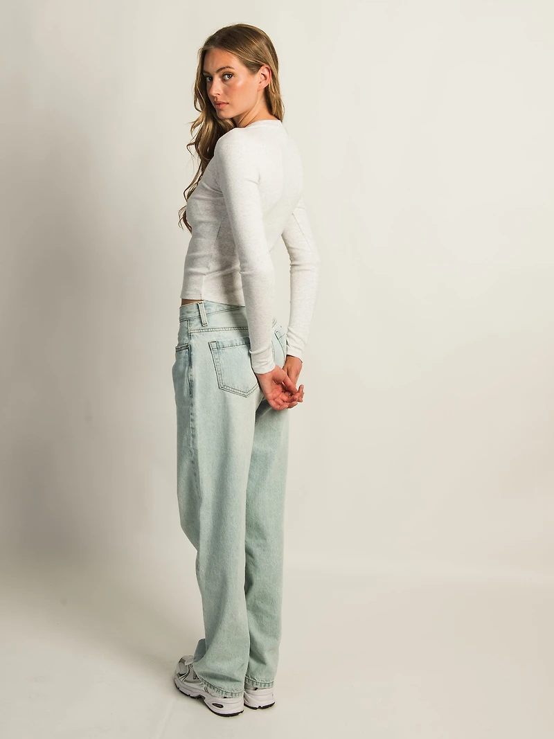 HARLOW ESSENTIAL CREWNECK MELANGE LONGSLEEVE - CLOUD