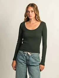 HARLOW ESSENTIAL LONG SLEEVE SCOOP NECK