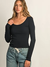 HARLOW ESSENTIAL LONG SLEEVE SCOOP NECK