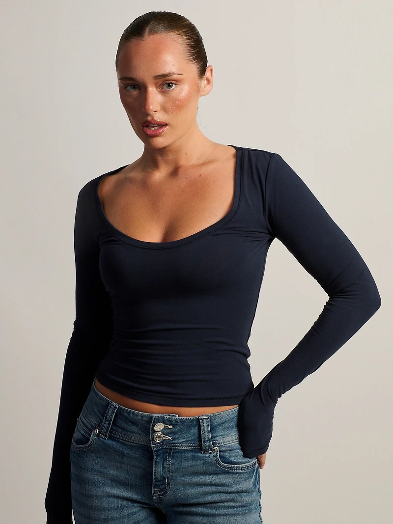 HARLOW GIA SCOOPNECK LONG SLEEVE