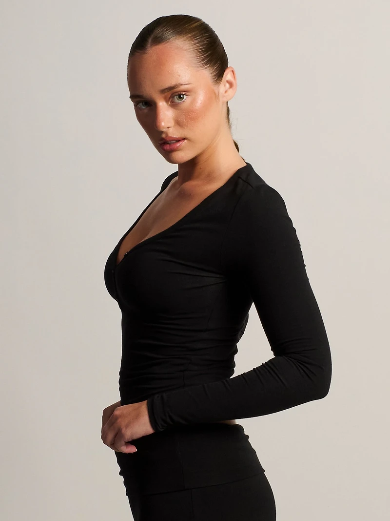 HARLOW GIA HENLEY MANCHES LONGUES - NOIR