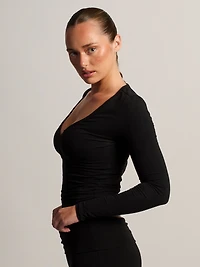 HARLOW GIA HENLEY MANCHES LONGUES - NOIR