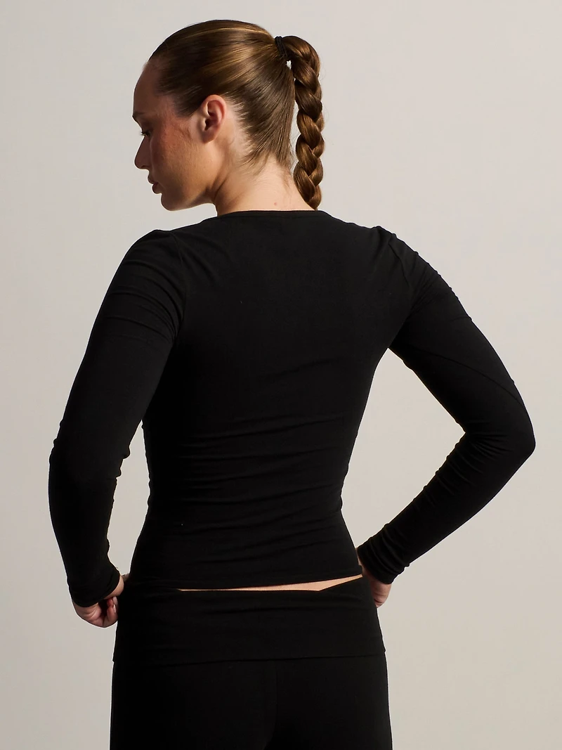 HARLOW GIA HENLEY MANCHES LONGUES - NOIR