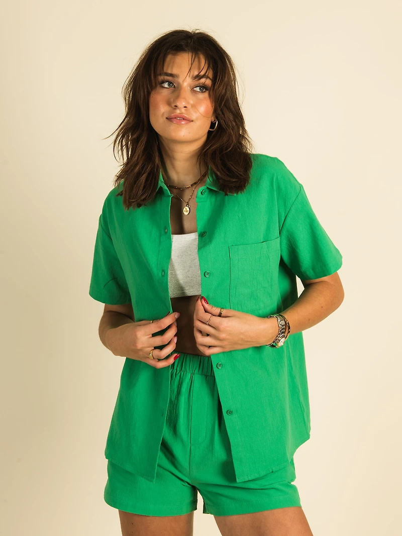 HARLOW CRINKLE BUTTON UP - CLEARANCE