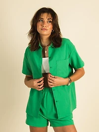 HARLOW CRINKLE BUTTON UP - CLEARANCE