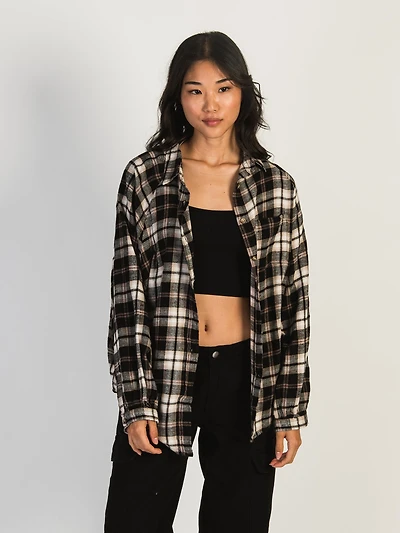 HARLOW KENDALL OVERSIZED FLANNEL - BLACK CLEARANCE