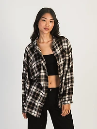 HARLOW KENDALL OVERSIZED FLANNEL - BLACK CLEARANCE