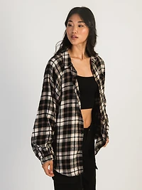 HARLOW KENDALL OVERSIZED FLANNEL - BLACK CLEARANCE