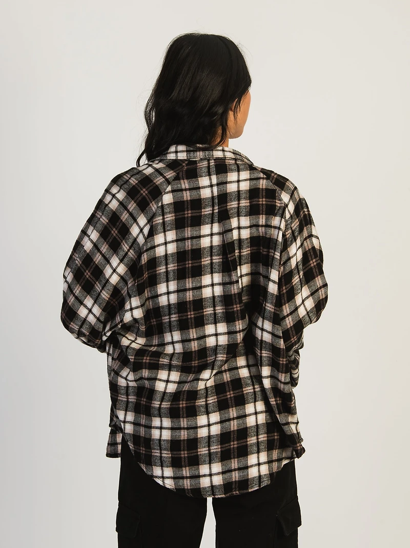 HARLOW KENDALL OVERSIZED FLANNEL - BLACK CLEARANCE
