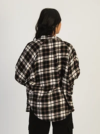 HARLOW KENDALL OVERSIZED FLANNEL - BLACK CLEARANCE