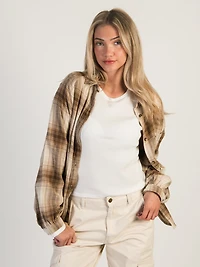 HARLOW KENDALL OVERSIZED FLANNEL - BROWN CLEARANCE