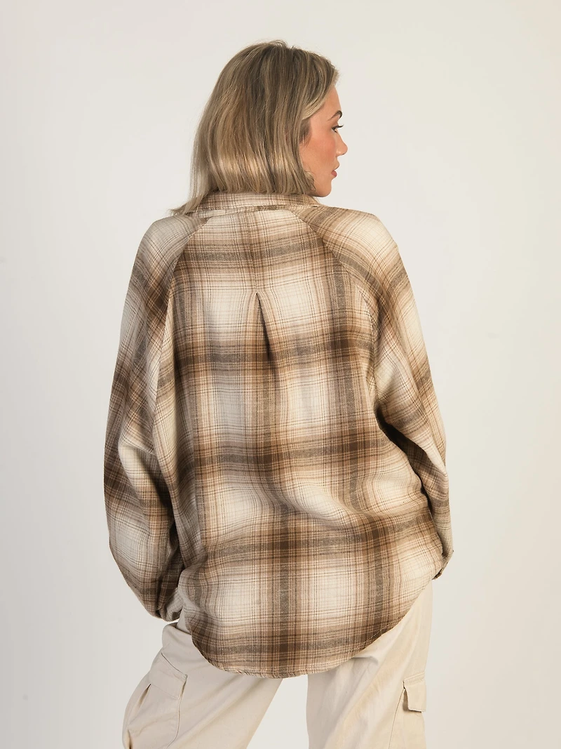 HARLOW KENDALL OVERSIZED FLANNEL - BROWN CLEARANCE