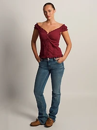 HARLOW EMILY TOP - BURGUNDY