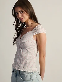 HARLOW EMILY TOP - DITSY -WHITE