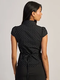 HARLOW MARGO BUTTON UP SHIRT - BLACK/WHITE