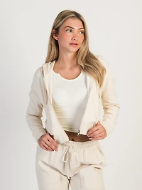 HARLOW JOSIE ZIP UP HOODIE - CREAM CLEARANCE