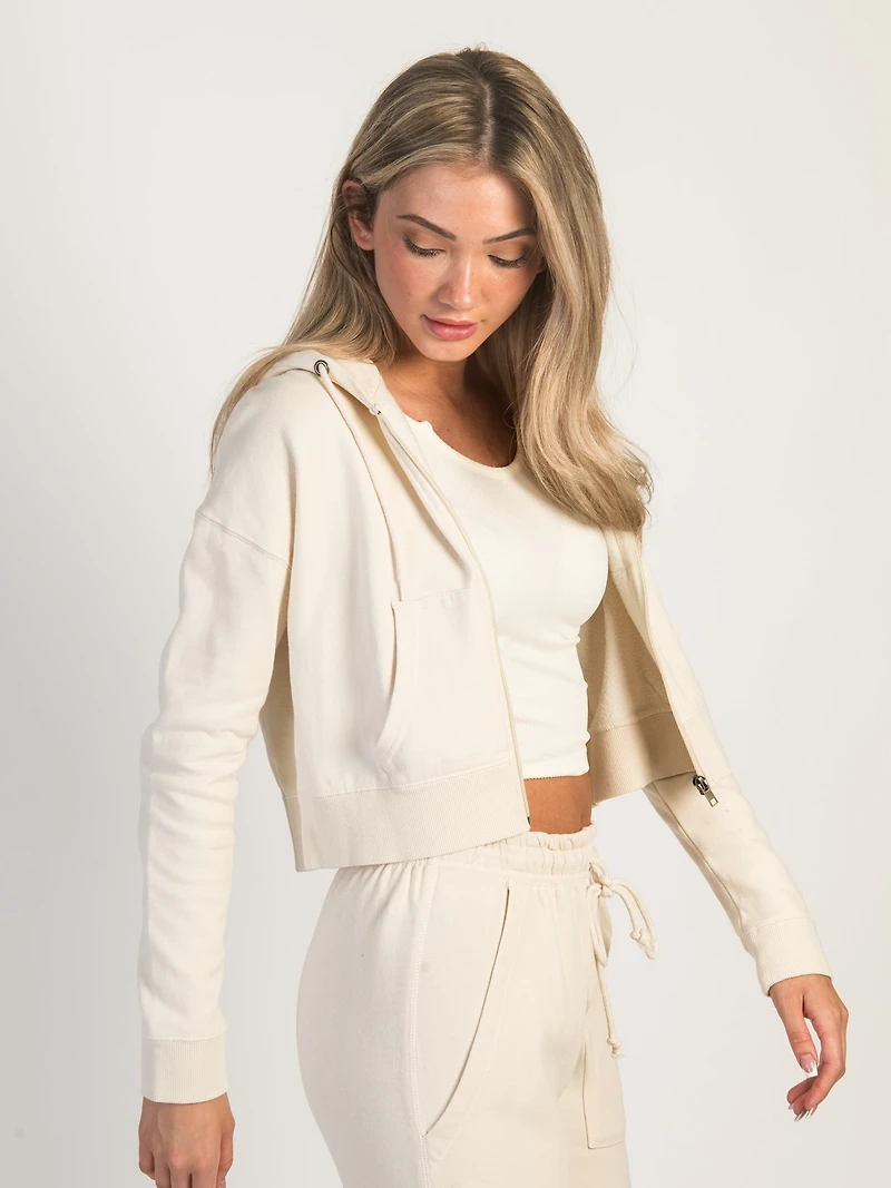 HARLOW JOSIE ZIP UP HOODIE - CREAM CLEARANCE