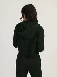 HARLOW JOSIE ZIP UP HOODIE - FOREST CLEARANCE