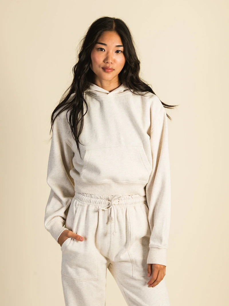 HARLOW BRE POPOVER MELANGE HOODIE - OATMEAL CLEARANCE