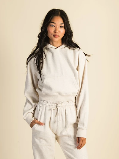 HARLOW BRE POPOVER MELANGE HOODIE - OATMEAL CLEARANCE