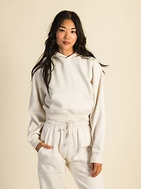 HARLOW BRE POPOVER MELANGE HOODIE - OATMEAL CLEARANCE