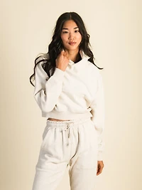HARLOW BRE POPOVER MELANGE HOODIE - OATMEAL CLEARANCE