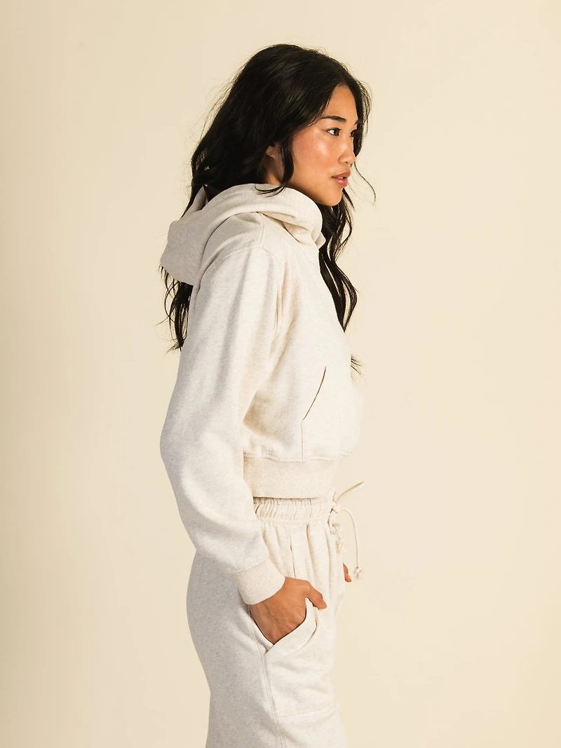 HARLOW BRE POPOVER MELANGE HOODIE - OATMEAL CLEARANCE