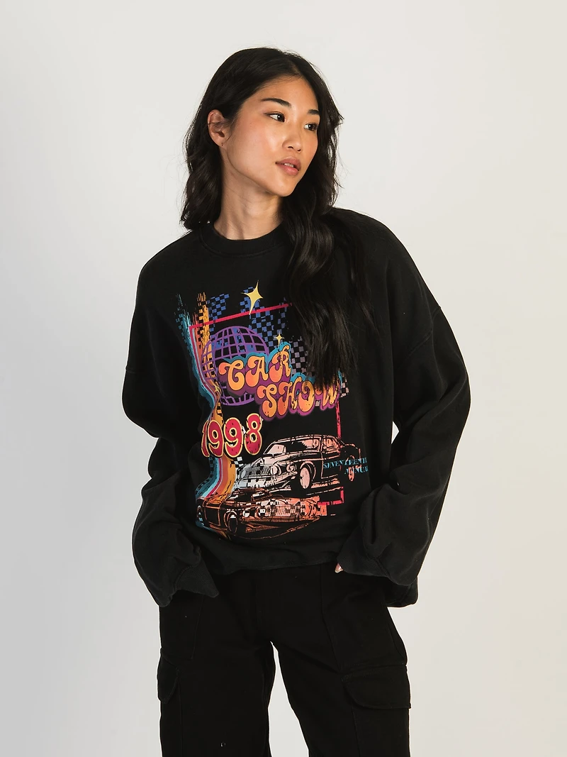 HARLOW MICHELLE CREW SWEATSHIRT - BLACK CLEARANCE