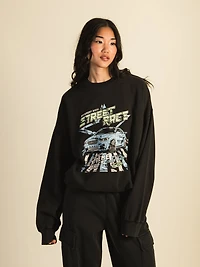 HARLOW MICHELLE PRINT CREW SWEATSHIRT - COAL CLEARANCE